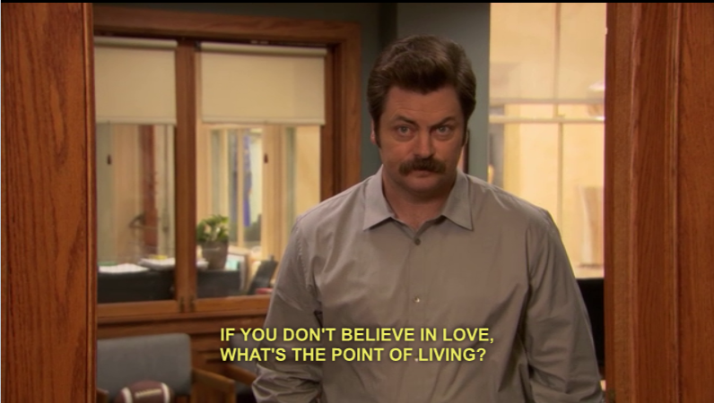 ... funny hopeless romantic laughs love parks and rec parks and recreation
